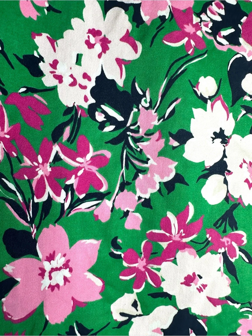 J.Crew Green Floral Pencil Skirt Cotton Stretch Pink White Print Size 6 Women’s